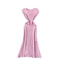 European and american style light luxury sleeveless knit dress - women's summer distressed design, unique and elegant maxi dress