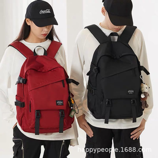 New backpack male trend street Korean version simple female student schoolbag leisure computer bag travel bag LOGO