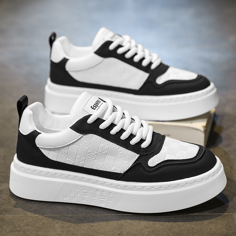 2025 spring new korean style trendy versatile white sneakers men's fashion athletic shoes lightweight lace-up casual shoes for students