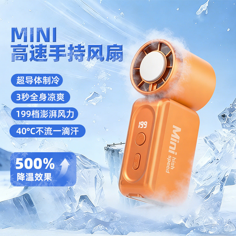 Ice compress handheld small fan 2026new arrival mini small refrigeration fan violent turbine outdoor portable small fan