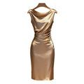 Women's new summer french chic elegant satin sleeveless slim-fit midi dress - perfect for going out and dating