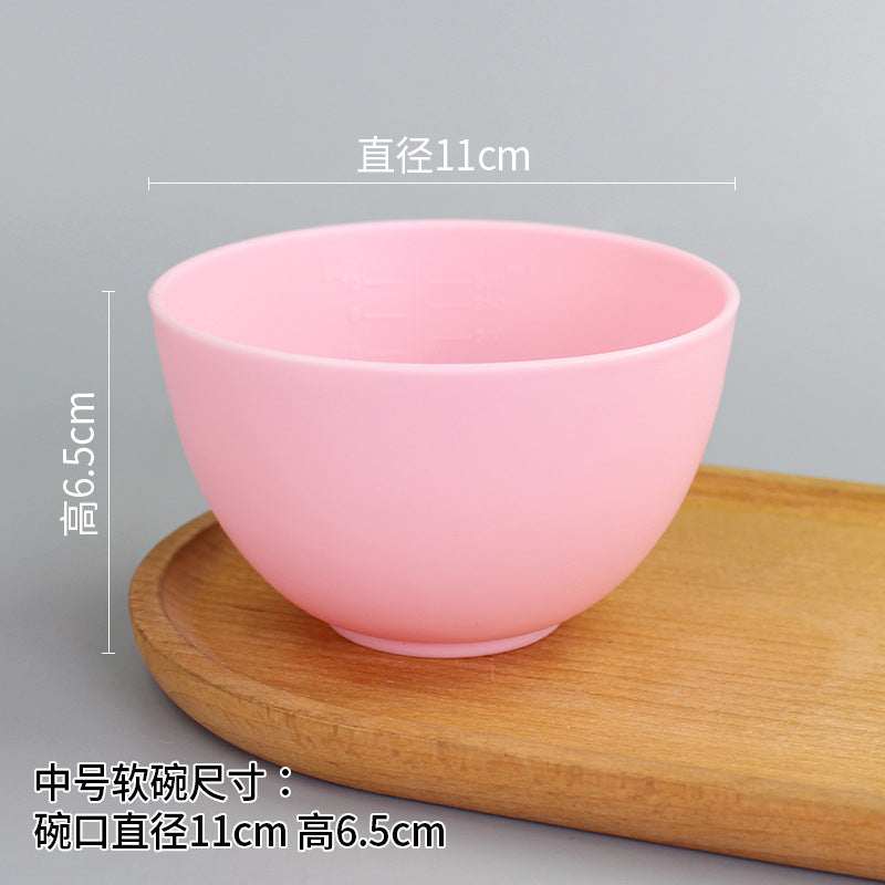 Beauty bowl spa mask mixing tool plastic mask bowl wholesale set - flat rim bowl