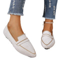 Plus size women's flat shoes for export - spring  pointed toe flyknit slip-on casual loafers - breathable