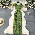 High-end banquet dress, premium affordable luxury, niche pleated three-dimensional ruffle trim, slim-fit long elegant dress for women