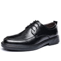 2024 new men's leather shoes - summer breathable business formal british style casual soft sole black dress shoes