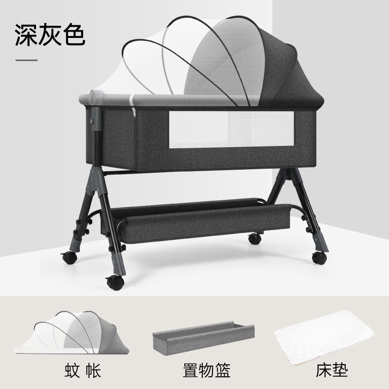 Baby crib convertible bed mobile foldable multifunctional cradle newborn bedside bed cross-border hot-selling baby bed
