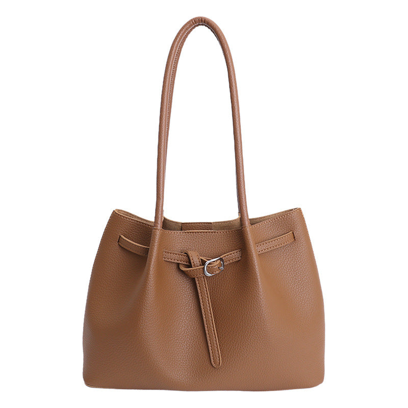 Simple and high-end large-capacity bag for women, new 2025 autumn/winter casual versatile commuter bag, single shoulder mother-and-child bag