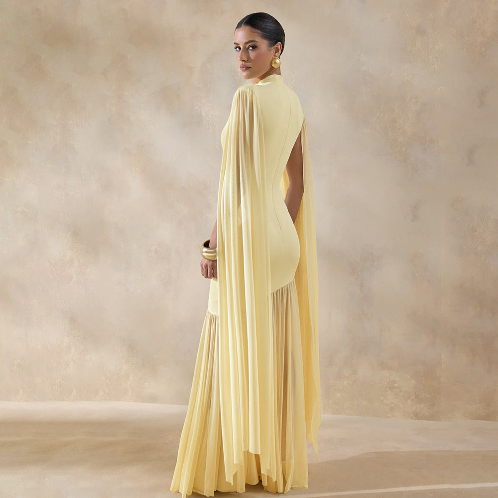 European and american women's clothing  summer new arrival: elegant and chic patchwork design, sexy slim-fit mesh ribbon dress