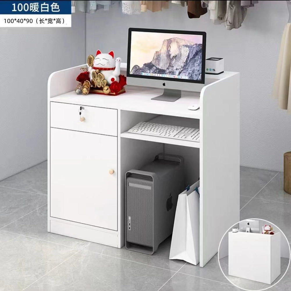 Minimalist modern bar counter/reception desk - small counter for beauty salons, clothing stores, and reception areas