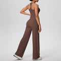 fashionpure color tight high elastic long racerback sports suit running fitness yoga clothes two-piece set