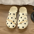 Polka dot holiday lightweight soft eva closed-toe slides - women's summer outdoor anti-slip water-resistant versatile beach sandals