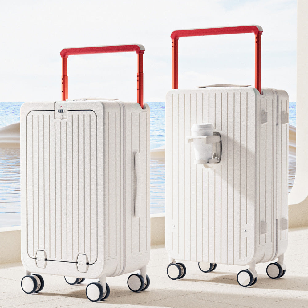 One-click front opening multi-function 20-inch boarding case bouncing wide tie rod suitcase 24-inch anti-drop universal wheel suitcase