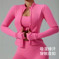 Lulu zip-up compression long sleeve yoga top women's running fitness jacket cloud feel breathable activewear top