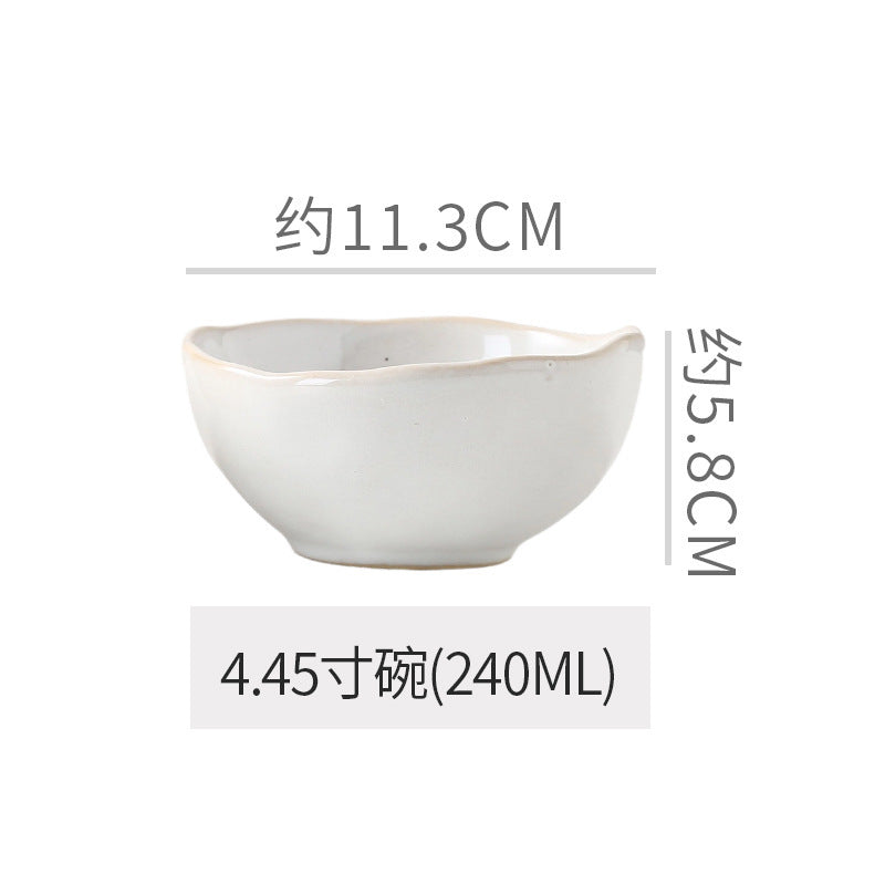 Vintage chic dinnerware set - restaurant, hotel, and home use - unique shaped dessert plates, pastry bowls, and rice bowls - wholesale