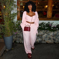 European and american style women's  autumn new collection: striped turn-down collar long-sleeve shirt, sweet vest, and high-waisted straight-leg pants three-piece set
