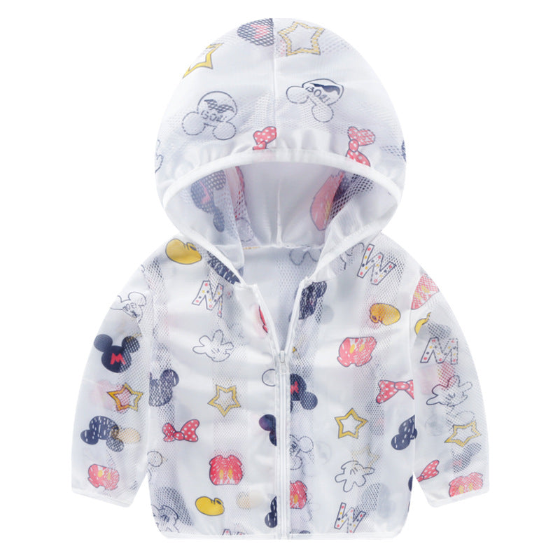 Summer kids sun protection clothing baby sun protection clothing outdoor breathable light air-conditioned clothing hooded outwear children's clothing skin clothing