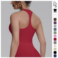Naked-feel compression sports bra yoga top - quick-dry racerback workout tank with padded yoga bra