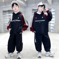 Boys' spring/autumn korean style color block hooded two-piece set -  new kids' spring activewear sweatshirt set