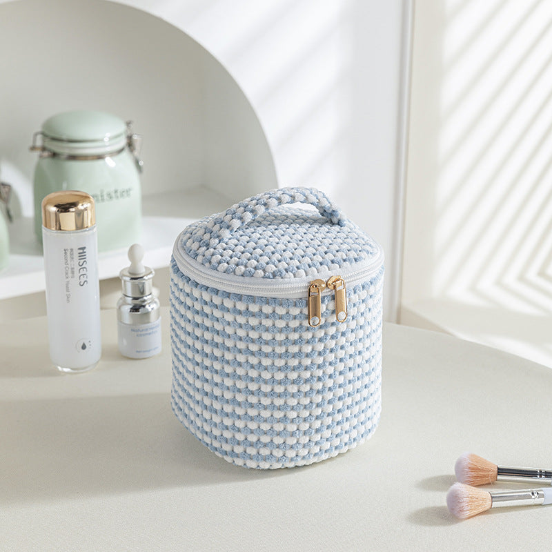 Flannel cosmetic bag, portable, hand-held red envelope, corduroy classification, flip bag, large-capacity portable storage bag set.