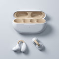 High-end open-ear bone conduction headphones, wireless bluetooth, clip-on design, non-in-ear, extra-long battery life, skin-friendly, snow white