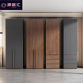 Wardrobe for home bedroom modern casual large capacity assembled multi-layer solid wood cabinet normcore storage light luxury wardrobe
