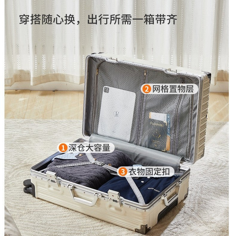 2025 luggage simple Internet celebrity ins retro travel 24 inch box 26 inch trolley case silent wheel durable
