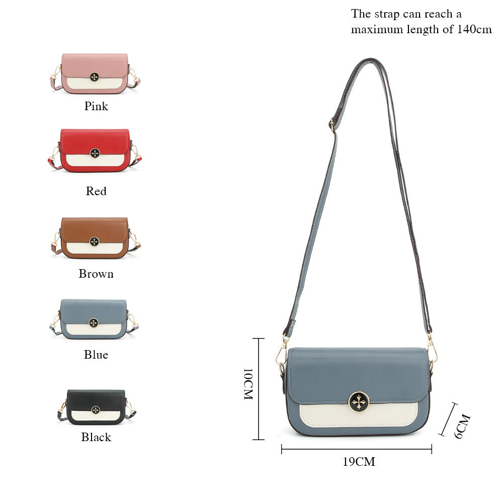Cross-border new no-LOGO women's mobile phone bag contrasting color plain weave 235 shoulder messenger bag small square bag women's bag