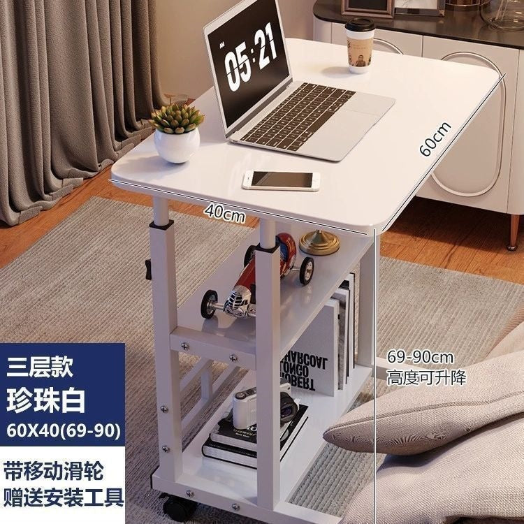 For homelazycasual small table bedroom dormitory simple student desk movable bedside table adjustable computer desk