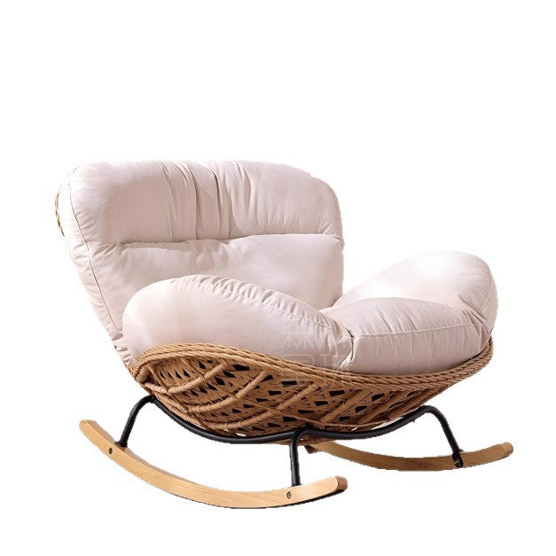 Rocking chair recliner rattan sofa chair lazy sofa adult casual balcony for home living room popular outdoor rocking chair