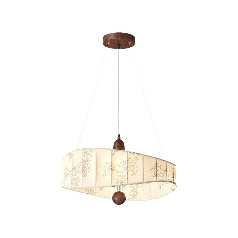 Medieval style restaurant fabric chandelier creative personality Nanyang style Japanese style wabi-sabi style art dining table bar lighting