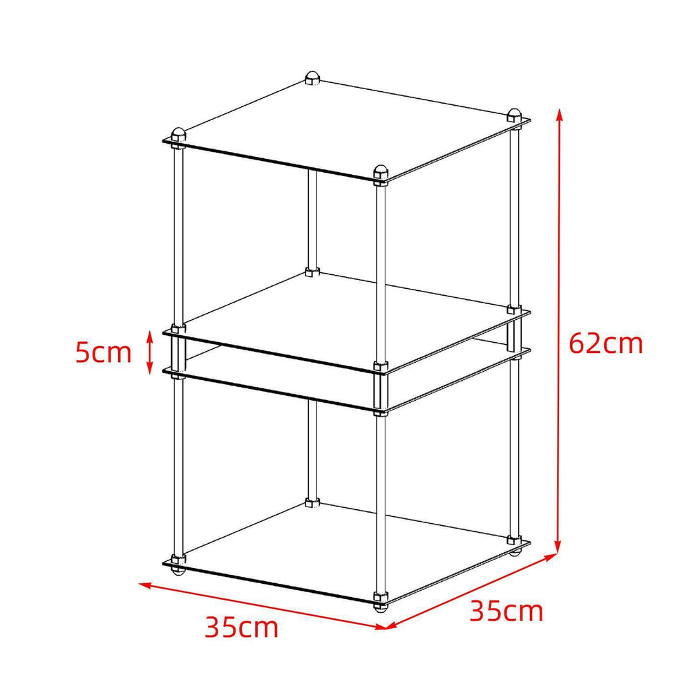 Bauhaus minimalist stainless steel side table coffee table floor-standing multi-tier storage rack metal style display shelf organizer