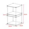 Bauhaus minimalist stainless steel side table coffee table floor-standing multi-tier storage rack metal style display shelf organizer