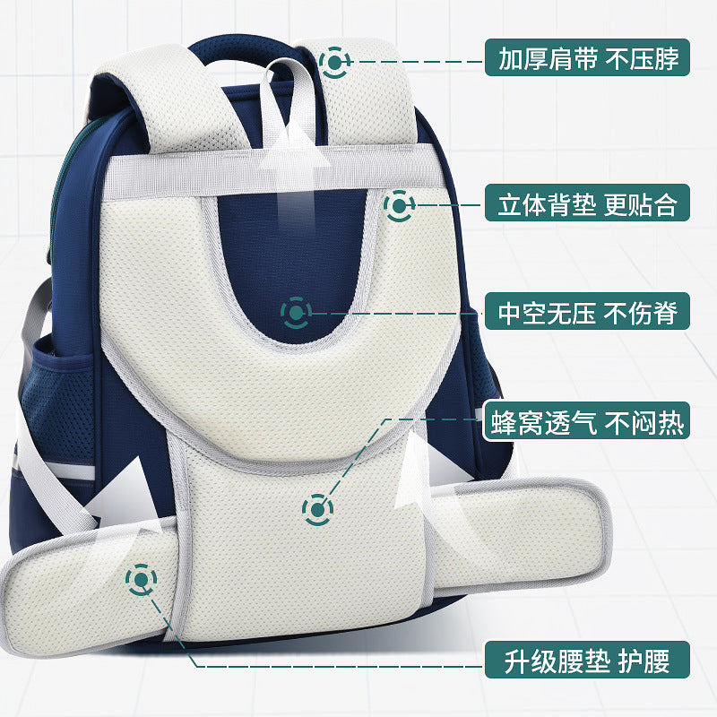 New 2023 multi-functional boys and girls backpack for grades 1-6 to reduce the burden and protect the spine, large capacity, schoolbag for primary school students