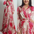 African cross-border e-commerce women's chiffon vintage print fashionable slimming versatile long sleeve maxi dress