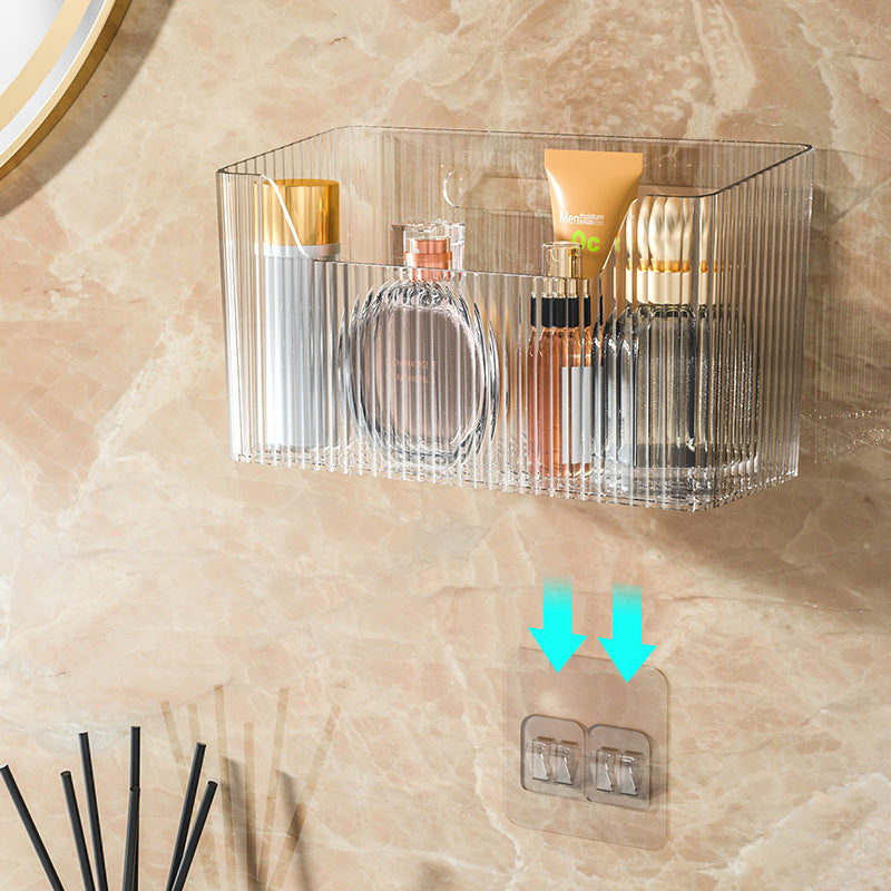 Bathroom mirror cabinet storage box wall-mounted storage rack punch-free bathroom sink toilet wall storage cabinet tube
