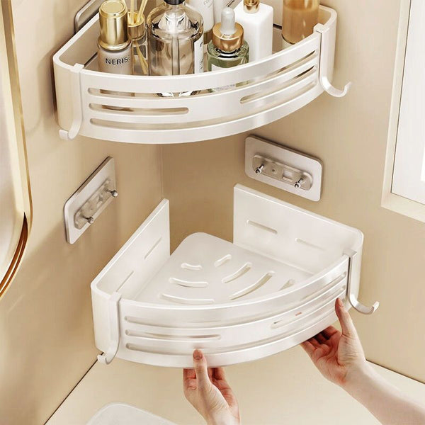 Toilet bathroom non-punching triangular rack wall hanging toilet toilet washstand wall corner storage rack