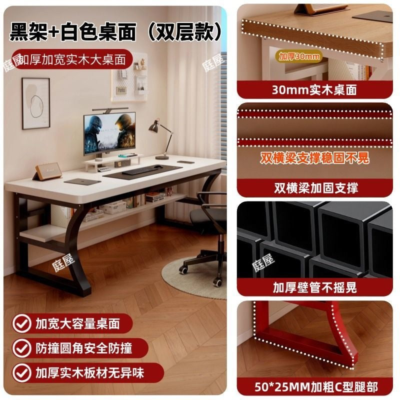 Garden house solid wood computer desk desktop office desk student writing desk for home bedroom e-sports desk workbench table