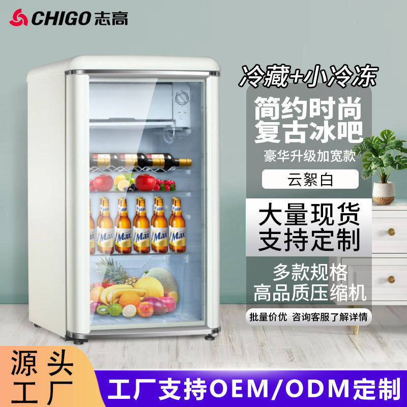 Chigo hotel mini fridge - compact refrigerator for living room, office, beverage, tea, and vintage-inspired ice bar