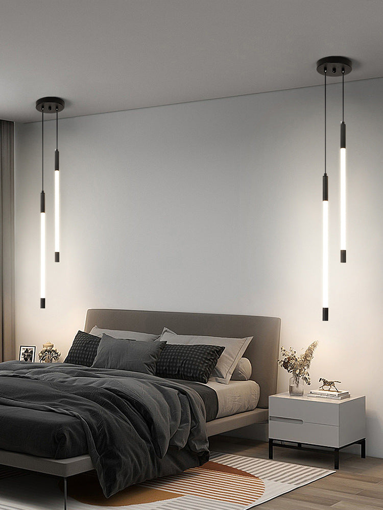 Bedside chandelier light luxury minimalist creative personalized line lighting bedroom study background wall Italian high-end small chandelier