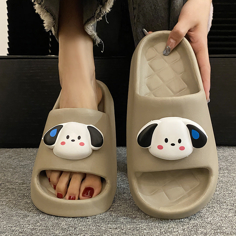 Eva thick sole slippers women's home indoor home outwear non-slip deodorizing filter bathroom bathing stepping on shit cartoon sandals