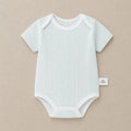 Baby romper - 100% cotton, lightweight summer style - newborn bodysuit, short-sleeve onesie, open-back design for summer