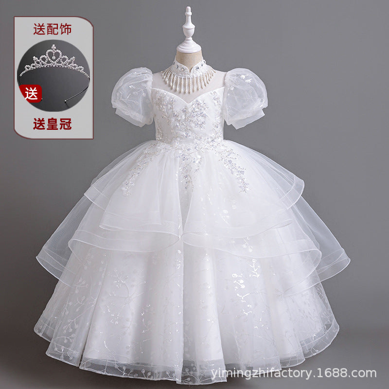 Yimingwei fashionnew arrivalgirl princess dress flower girl wedding kids tutu skirt baby girl baby first birthday dress