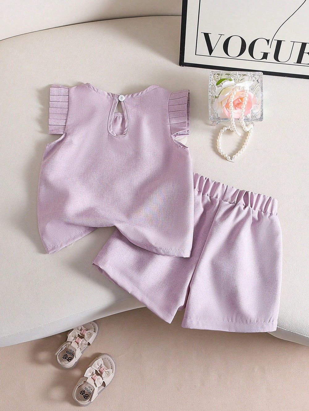 summer new arrival: cross-border e-commerce sweet & fresh girls' camisole and 3d floral casual pants two-piece set