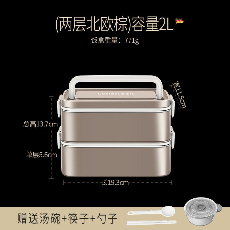 304 water-free thermal insulation lunch box Office workers hot rice artifact portable with rice lunch box Bento box thermal insulation lunch box