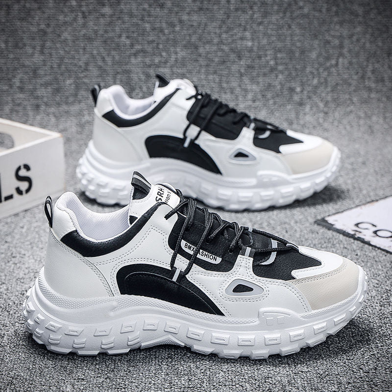 Popular men's shoes 2025new arrivalwintereasiest for matchcasual heightening small white sports hong kong style dad ins trendy shoes