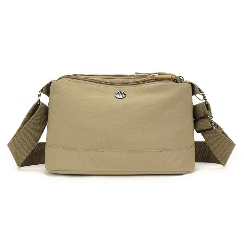 Simple casual nylon messenger bag women's  new lightweight shoulder bag multi-layer storage Korean version of foreign style small square bag