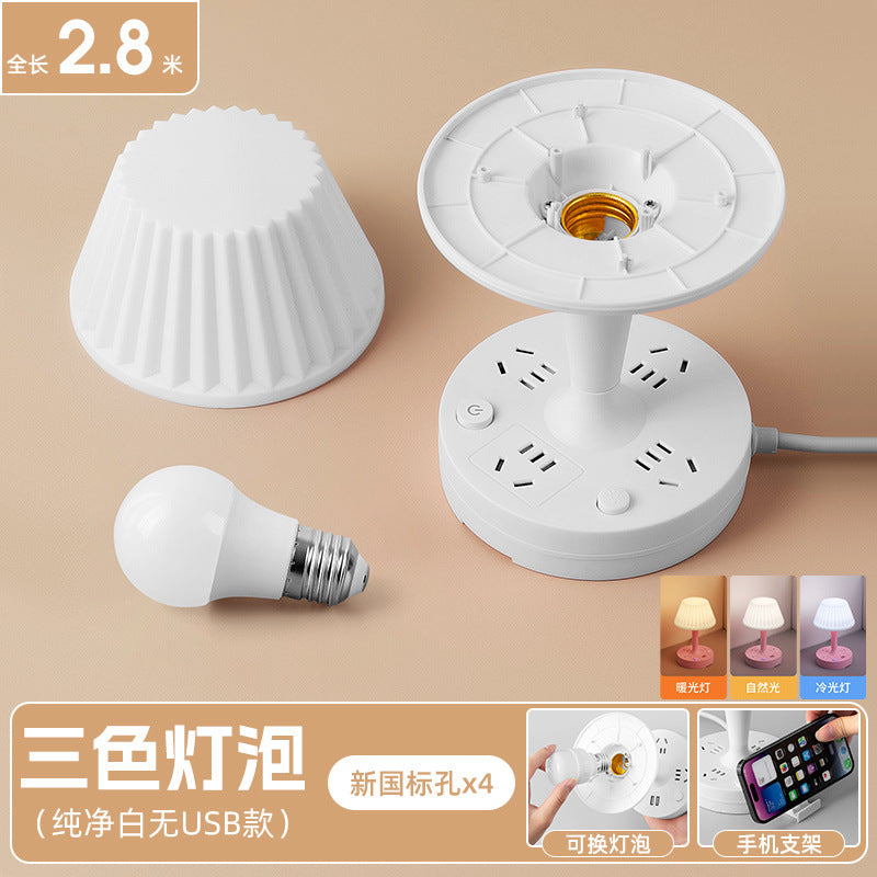 Integrated desk lamp & nightstand light - led bedside lamp for study, bedroom, baby feeding, eye protection, and sleep