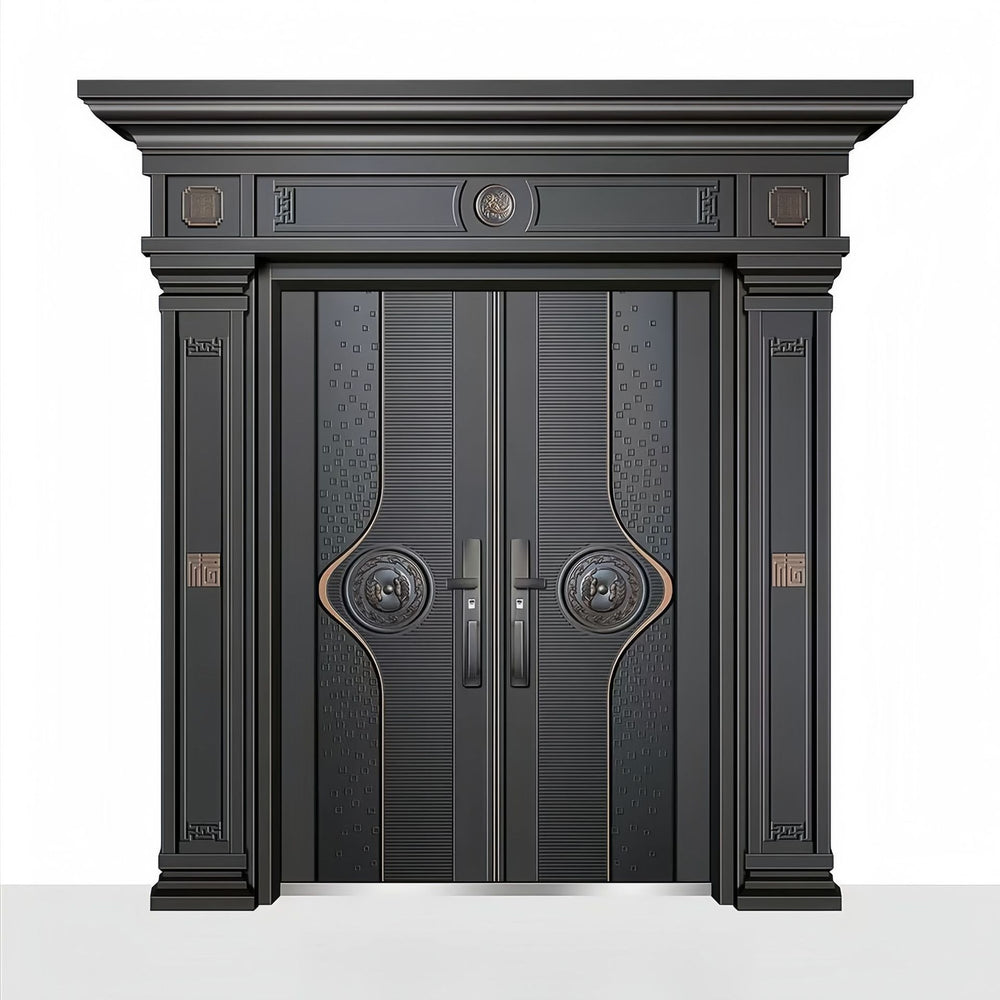 Magnesium alloy villa door, anti-theft door with door head and door pillar, class a sun protection function, abrasion resistant cast aluminum door entrance door