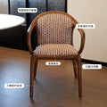 Designer villa hotel classy dining chair medieval solid wood fabric armrest back chair tea master chair tea chair