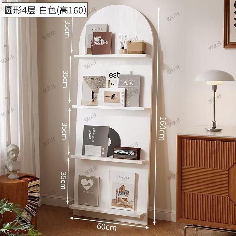 Magazine rack floor-standing storage rack wall-mounted book rack newspaper rack environmental-friendly multi-layer bookshelf medieval style reading bookshelf wood